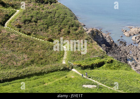 North Devon seascape visto dal sentiero costiero Foto Stock