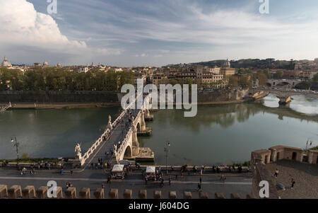 Vista del Tevere da Castel Sant'Angelo Foto Stock