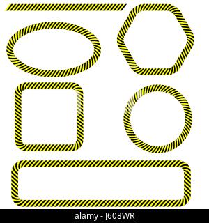 Set di pericolo differenti telai a nastro Illustrazione Vettoriale
