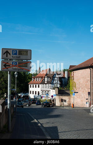 In der Nürnberger Innenstadt. Norimberga, Baviera, Germania Foto Stock