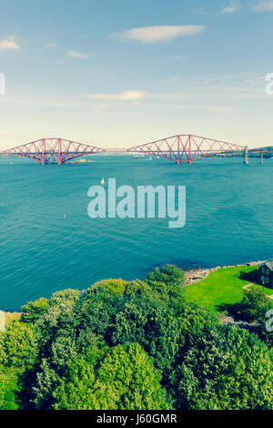 Forth Bridge, Edimburgo, Queensferry, Scotland, Regno Unito Foto Stock