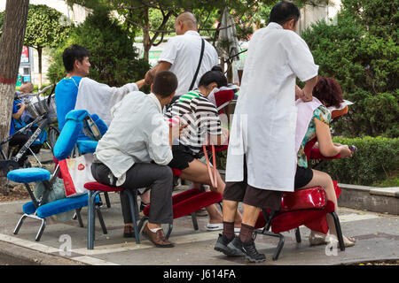 Massaggio di strada a Yinchuan, Ningxia, Cina Foto Stock