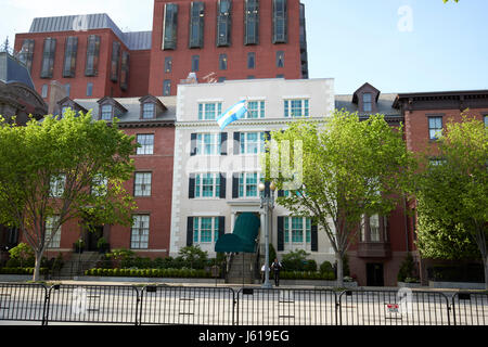 Blair House official guest house del presidente degli Stati Uniti d'America, mostrando bandiera argentina indicante il capo dello stato soggiornare durante la visita di Stato il lavaggio Foto Stock
