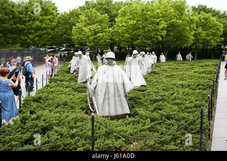 Il memoriale dei veterani di guerra coreana Washington DC USA Foto Stock