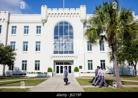 Charleston South Carolina, la Cittadella, il Collegio militare di, South Carolina, militare, istruzione, formazione, cadetto, disciplina, costruzione, stile fortezza, unif Foto Stock