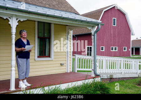 Indiana Portage,Countryside Park,Alton Goin Historical History Museum,Regional history,restore,Samuelson agriturismo,adulti adulti donna donne pazza femminile Foto Stock