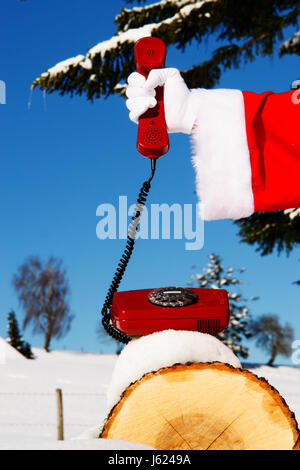 Numero di telefono le telecomunicazioni telefono hotline rosso natale xmas Foto Stock