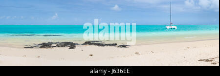 Incredibile pointe d'Esny Beach sulla costa sud est di Mauritius. Panorama Foto Stock