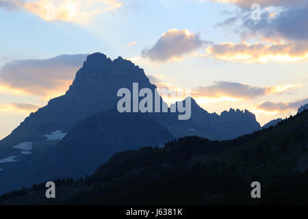 Montare Wilbur Tramonto Glacier National Park Montana Foto Stock