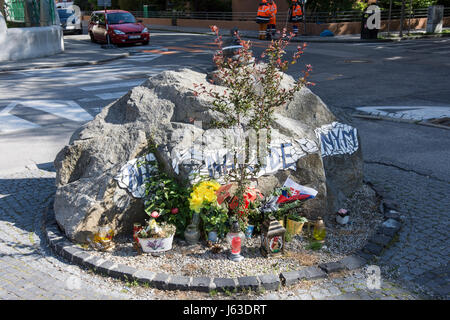 Il monumento per i bambini non nati a Bratislava, Slovacchia. Foto Stock