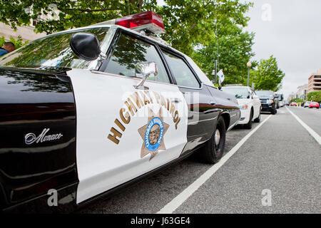 Vintage California Highway Patrol veicolo (automobile della polizia) - USA Foto Stock