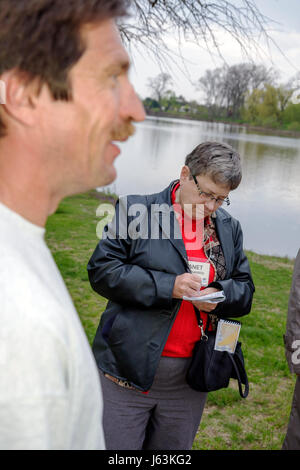 Michigan,MI,Mich,Upper Midwest,Saginaw County,Saginaw,Johnny Panther quest,Shiawassee National Wildlife Refuge,preservation,tour in barca natura,Lake Linda Foto Stock