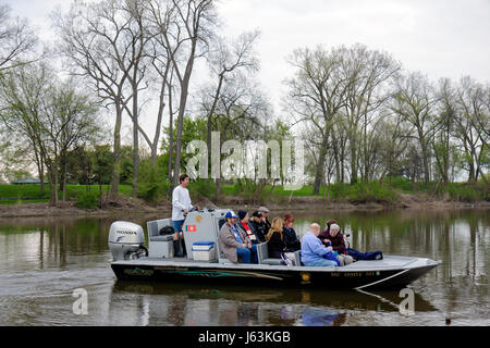 Michigan,MI,Mich,Upper Midwest,Saginaw County,Saginaw,Johnny Panther quest,Shiawassee National Wildlife Refuge,preservation,tour in barca naturale,eco toouri Foto Stock