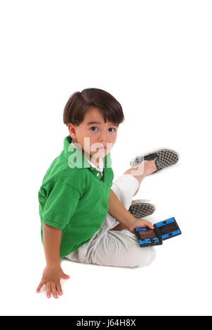 Kid boy lad maschio giovane bambino gioco gioco nei tornei giocando gioca giocato Foto Stock