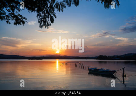 Il paesaggio del lago Lihu a Wuxi City,provincia dello Jiangsu, Cina Foto Stock