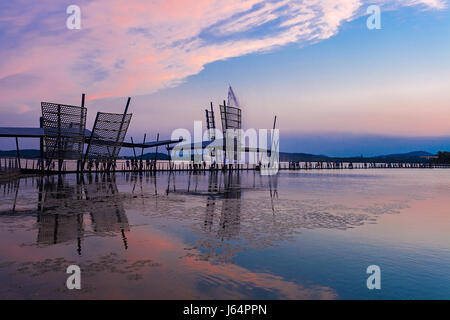 Il paesaggio del lago Lihu a Wuxi City,provincia dello Jiangsu, Cina Foto Stock