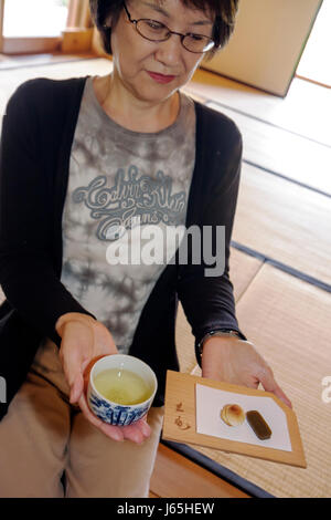 Michigan Saginaw County, Saginaw, Japanese Cultural Center & and Tea House, opere d'arte, patrimonio culturale, cerimonia del tè, Sado, tradizione, deserto Foto Stock