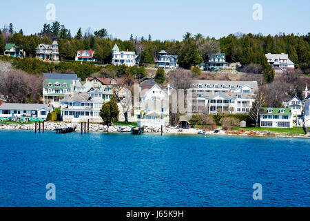 Michigan,MI,Mich,Upper Midwest,Mackinac County,Mackinac Island,Mackinaw,Mackinac Historic state Parks Park,Arnold Ferry,Straits of Mackinac,Lake Huron Foto Stock