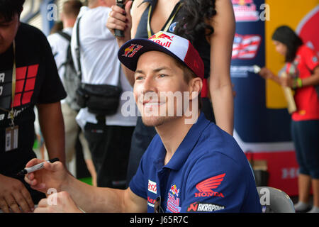 BURIRAM - MARZO 11: Nicky Hayden NEGLI STATI UNITI D' AMERICA in FIM Superbike World Championship (SBK) a Chang sul Circuito Internazionale Marzo 11, 2017 in Buriram Thailandia Foto Stock