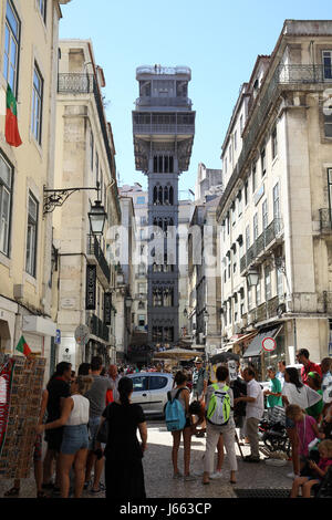 Elevador de Santa Justa a Lisbona, Portogallo Foto Stock