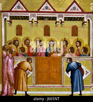 Pentecoste 1267 Giotto di Bondone 1267 – 1337 Firenze, Repubblica di Firenze, Italia, Pentecoste, Whitsunday, Festa maggiore nella chiesa cristiana, celebrata la domenica che cade il 50th giorno di Pasqua, commemora la discesa dello Spirito Santo sugli Apostoli e sugli altri discepoli, seguendo la Crocifissione, la Risurrezione, l'Ascensione , Gesù Cristo, Foto Stock