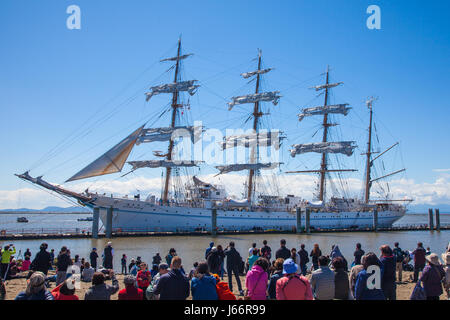 Giapponese formazione vela tall ship Kaiwo Maru Foto Stock