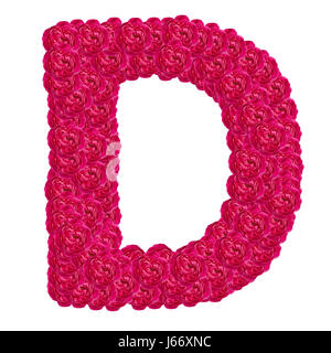 Lettera d alfabeto con damasco rosa abc tipo di concetto come isolato del logo su sfondo bianco Foto Stock