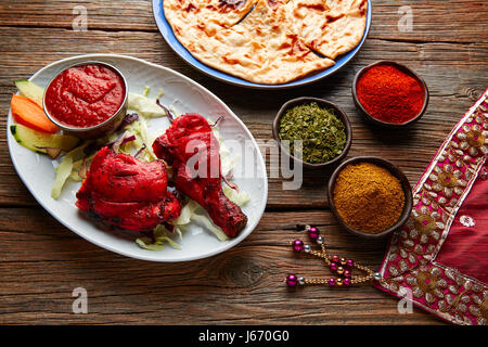 Indian Pollo Tandoori ricetta con spezie Foto Stock