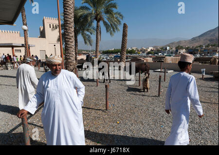 Nizwa mercato del bestiame, Oman. Foto Stock