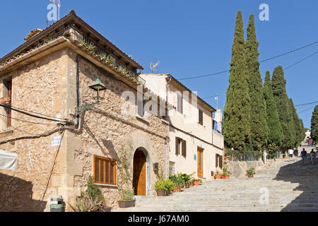 Calvario passi di Pollenca, Maiorca, SPAGNA Foto Stock