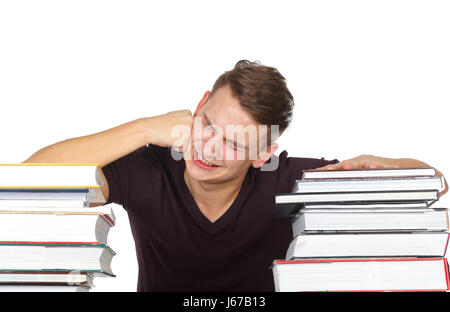 Foto di una stressante studente di college che cercano di studio Foto Stock