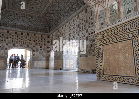 Palazzo a specchio al forte di Amber a Jaipur, Rajasthan, India, a febbraio, 16, 2016. Foto Stock