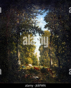 Theodore Rousseau (1812-1867), Une Avenue, Foret de l'Isle-Adam, olio su tela, 1849 Foto Stock