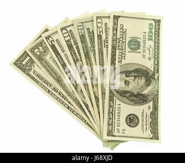 Dollari dollaro valuta isolato usa contanti freddo denaro in contanti in cash money bank Foto Stock