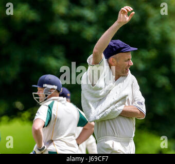 Firle Cricket Club, Firle, East Sussex, Regno Unito. Il 20 maggio 2017. Firle Cricket Club 1XI Vs Barcombe Cricket Club 1a XI. Credito: Alan Fraser/Alamy Live News Foto Stock