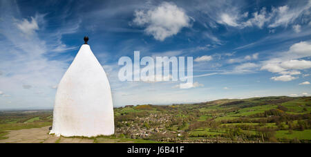 Regno Unito, Inghilterra, Cheshire, Bollington, villaggio, dal bianco Nancy su Kerridge Hill, panoramica Foto Stock