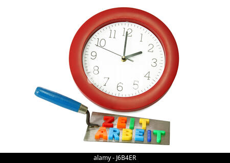 Orologio di misurazione del tempo di cazzuola di mattoni del tempo di lavoro in breve tempo orologio tempo di attrezzo Foto Stock