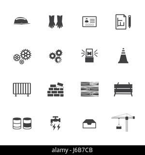 Attrezzature di costruzione set di icone Illustrazione Vettoriale