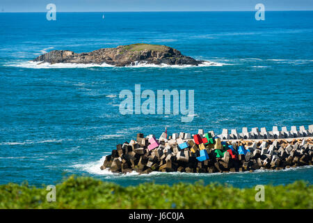 Viste dal Muttonbird Island, Coffs Harbour, Australia. Foto Stock
