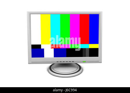 Monitor a colori a schermo piatto televisori tv pattern test flat PC in ufficio Foto Stock