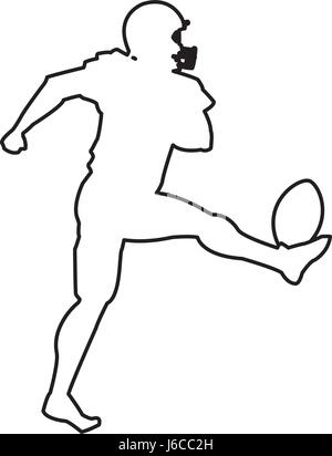 American Football player immagine silhouette Illustrazione Vettoriale