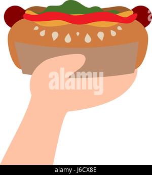 Hot Dog fast food Illustrazione Vettoriale