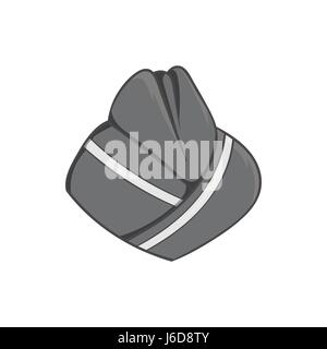 Hat icona hostess, nero stile monocromatico Illustrazione Vettoriale