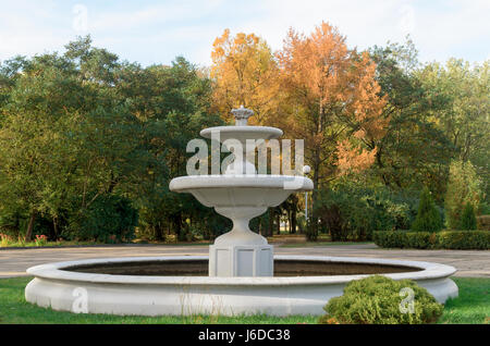 Vecchia Fontana nel parco d'autunno. Foto Stock