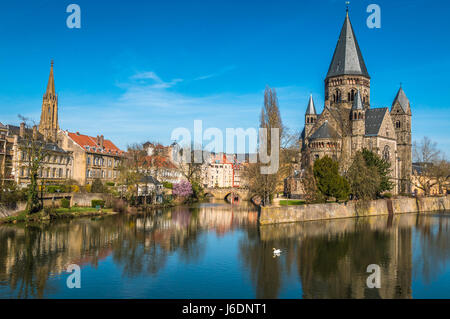 Temple neuf a Metz, Francia Foto Stock