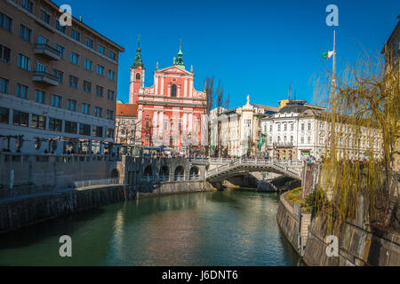 Chiesa francescana di Lubiana in Slovenia Foto Stock