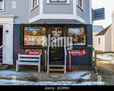 Il piccolo angolo Store in Strawbery Banke a Portsmouth, New Hampshire Foto Stock