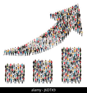 Un gruppo di persone di affari di successo per una crescita di successo di marketing grafico crescente Foto Stock