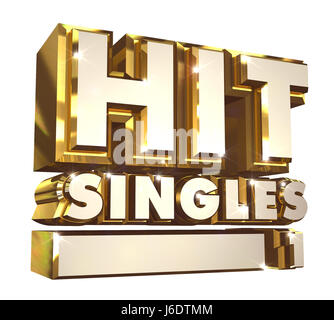 3d hit single logo dorato Foto Stock