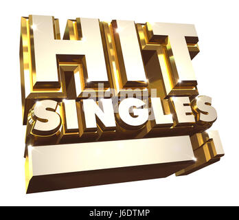 3d hit single logo dorato Foto Stock